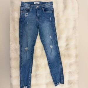 Zara Blue Distressed Kids Skinny Jeans